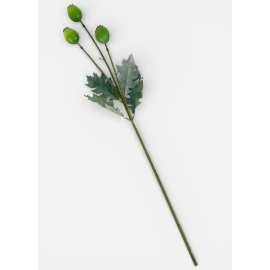 Гілка мака 73см, зелена (с30513)