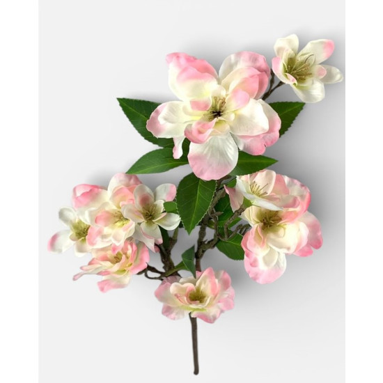 Гілка декоративна  з квітами, 69см ніжно- рожева (с30510-1)