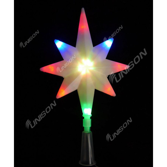 Верхівка LED 8- кутня 16 LED,   мульті RB/RG Різнокольоровий Unison (1833-54)