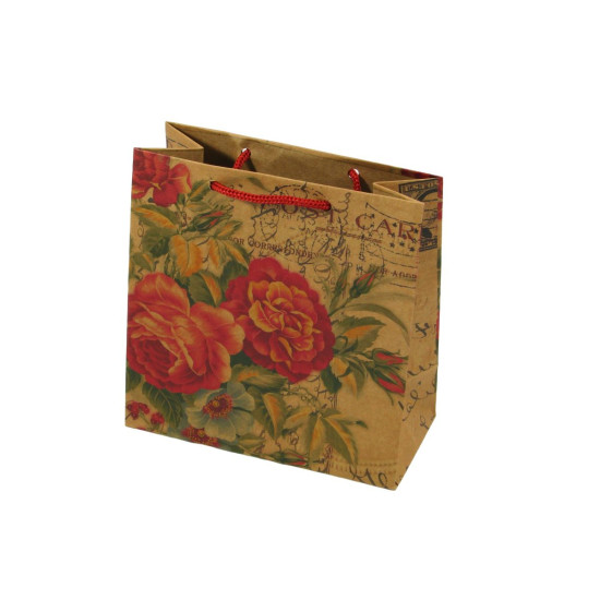 Пакет подарунковий чашка 16х16х08 крафт з малюнком, 170гр. (PVCP161608)