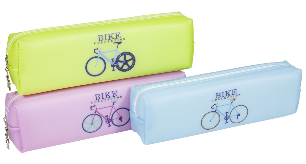 Пенал силікон. "Bike" 19 * 5,5 * 4см, PVC, mix4 Unison (1235)