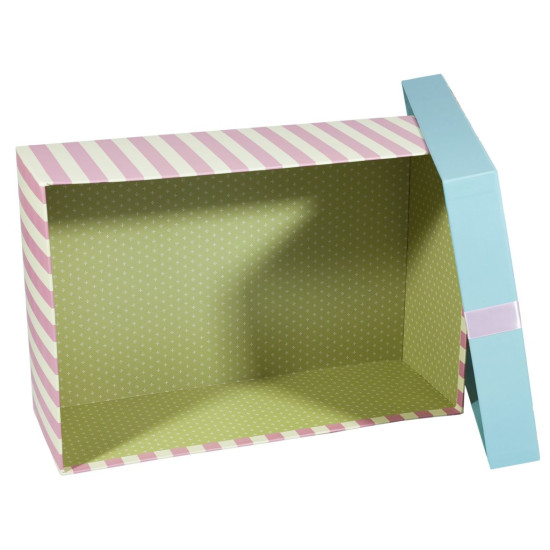 Подарункова коробка 0320-9, прямокутна блакитна з рожевим, 39.5х26.5х14cm/37.5х25х12/35х23.5х10cm   3шт. в наборі (0320-9)