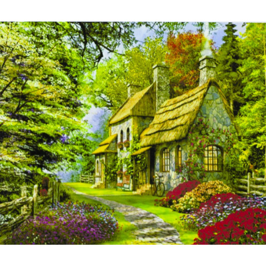 Картина за номерами "Будиночок в лісіі" 40 * 50см, крас.-акрил, кисть-3шт. (1 * 5) (9267)