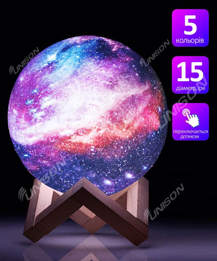 Нічник КОСМОС 15см,  5-ти колірний, 1863-25 (1863-25)