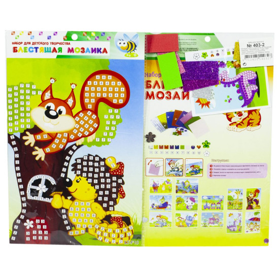 Набір для творчості "Збери мозаїку" 30*21см,12в.мікс Різнокольоровий Unison (403-2)