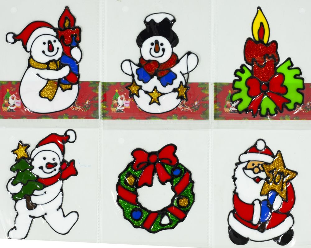 Наліпки для вікон силікон "New year" 15х24см (6244-1)