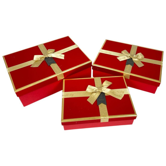 Набір коробок 3 шт прямокутні, 29 х 21 х 10см  з глітером (10240-dark blue)