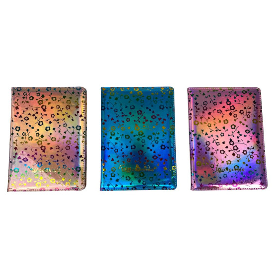 Щоденник шкір/зам 24 х 17,5см "Голограма" Квіти (0025-2)