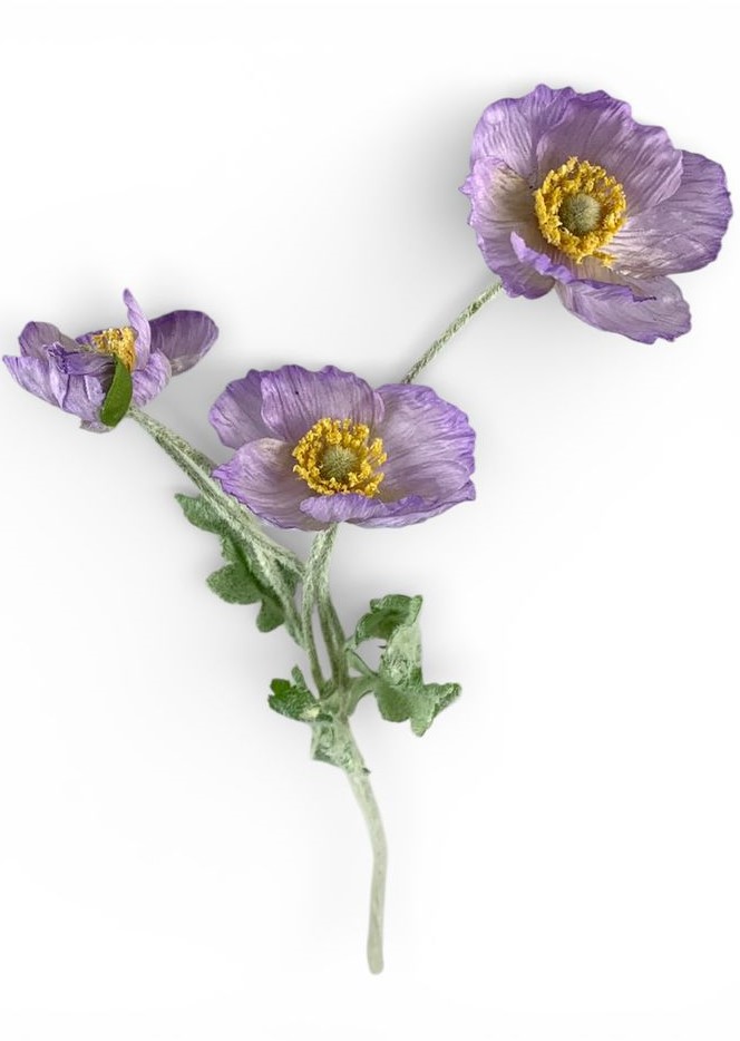 Гілка з маками, 60 см, лілова (ТВ-60-2)
