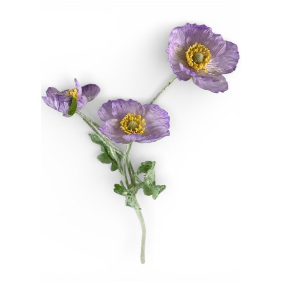 Гілка з маками, 60 см, лілова (ТВ-60-2)