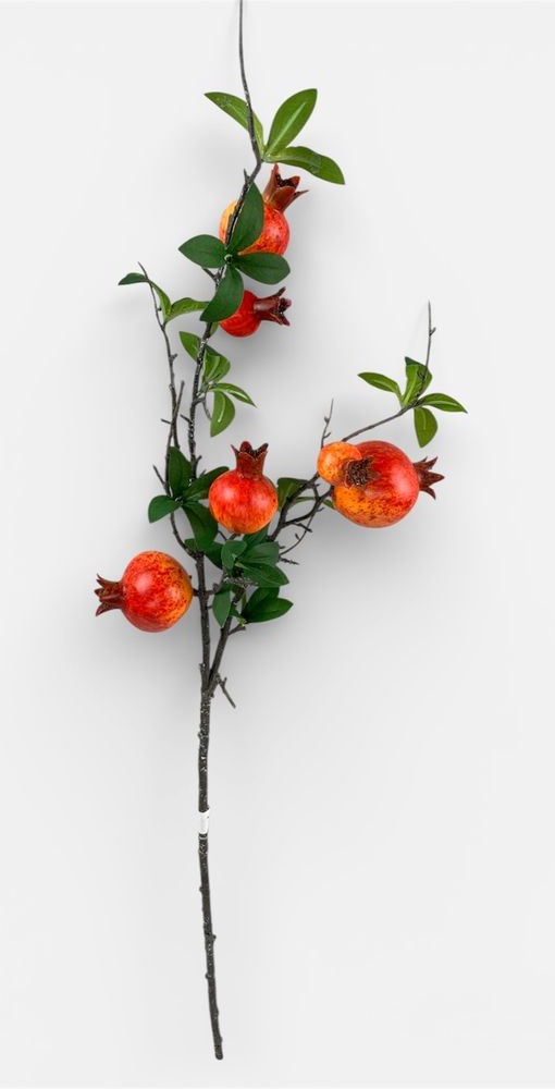 Ветка с гранатами, 80 см, красно-желтая (ТВ-80g)