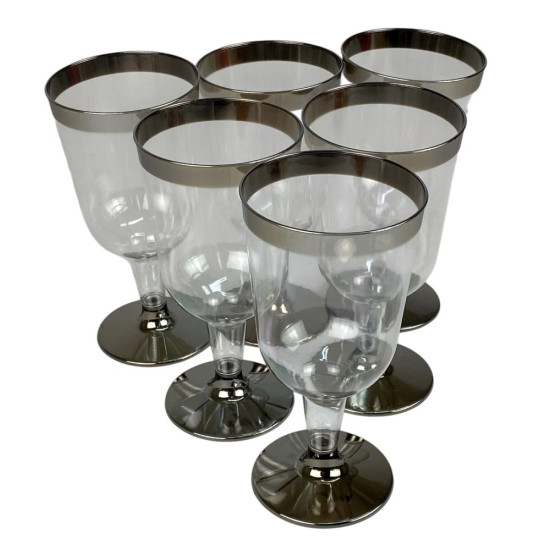 Келихи пластикові багаторазові  срібло, 6шт/уп (7500-61)