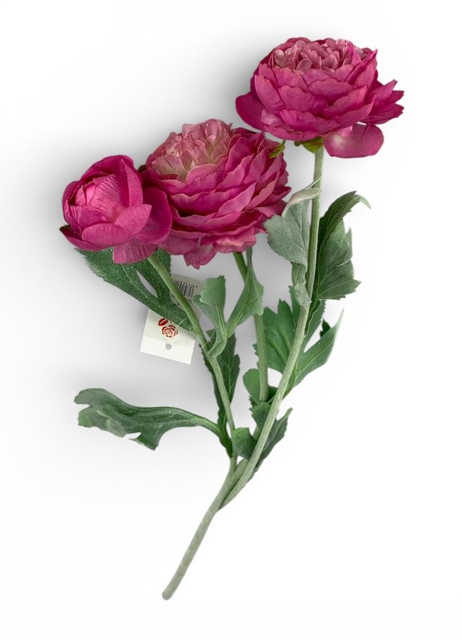 Гілка ранункулюса азіатського, 50 см, малинова (с30555-3)