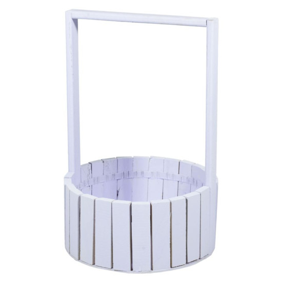 Корзина сиреневая деревяная круглая большая BW-230 (BW-230  lilac)