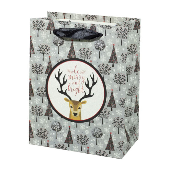 Пакет новорічний з фольгою, 18*23*10см (3530S)