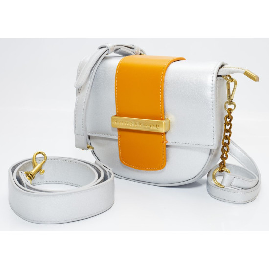 Сумка женская серебро 16х18,5см экокожа (9010 silver)