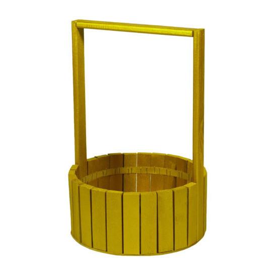 Корзина золотая деревяная круглая большая BW-230 (BW-230 gold)