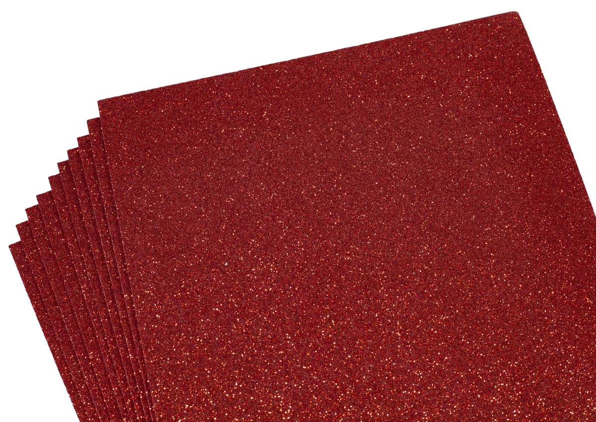 Фоамиран 1,8мм бордовый  с глиттером -10листов- самоклейка, 8668 (8668)