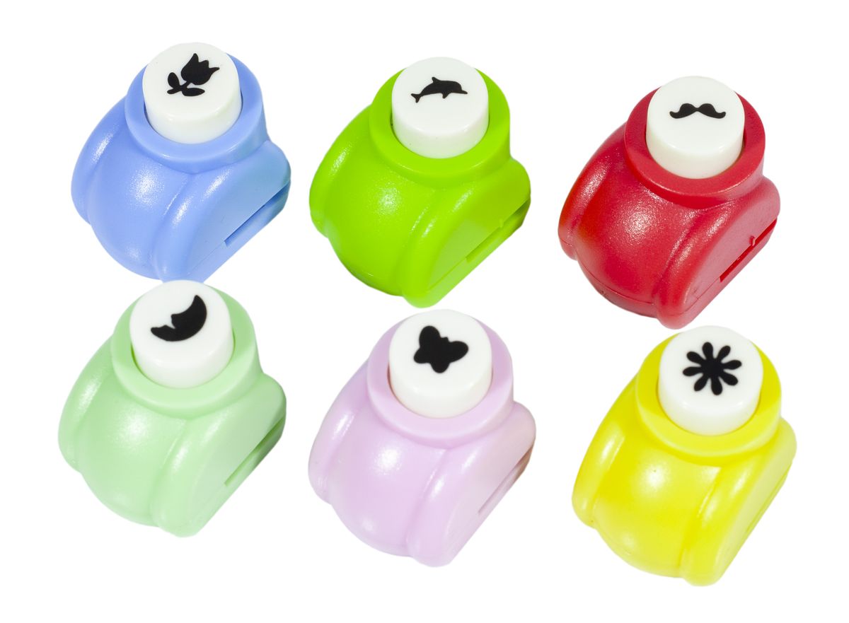 Дырокол фигурный маленький микс Разноцветный Unison (KM8201)