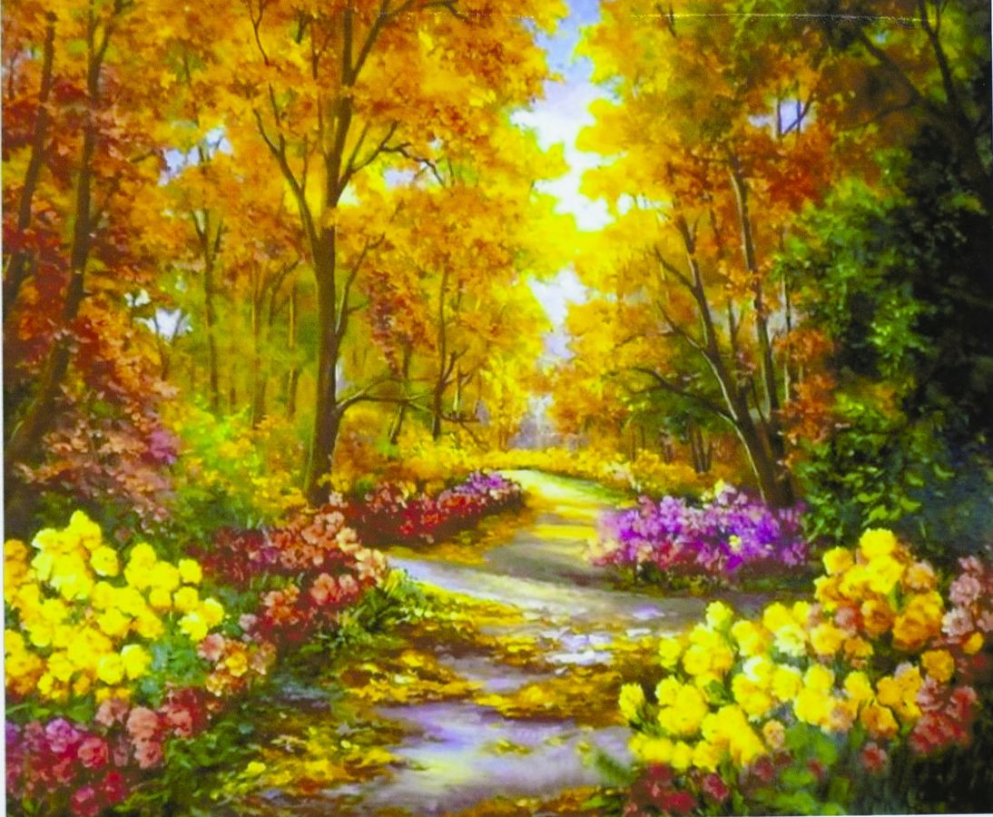 Картина по номерам "Красочный лес" 40*50см,крас.-акрил,кисть-3шт (9257)