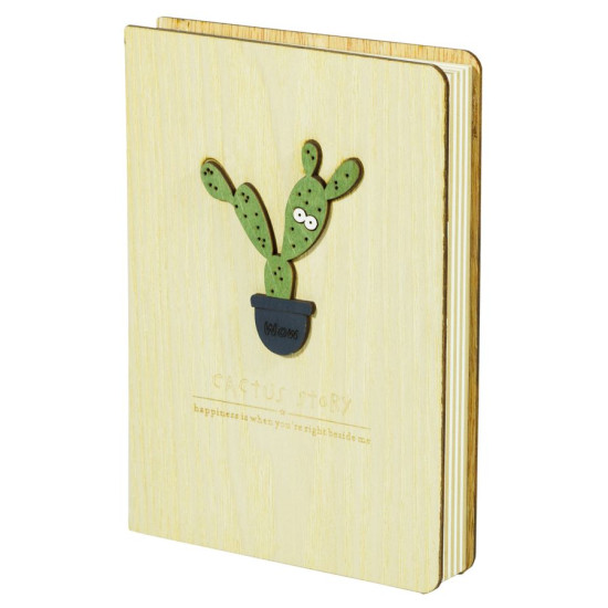 Блокнот дерев'яний подарунковий LZB32-9133, 32К, 134x193x22mm, 4дизайни, 256 аркушів, з дерев'яною ручкою (LZB32-9133)