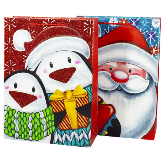 Пакет подарунковий 1181M, новорічний -4 диз., 26*32*10cm (1181M)