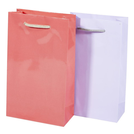 Пакет паперовий 130г малий вертикальний., однотонні - пастель, mix 11х18х5 (PVM111805P)