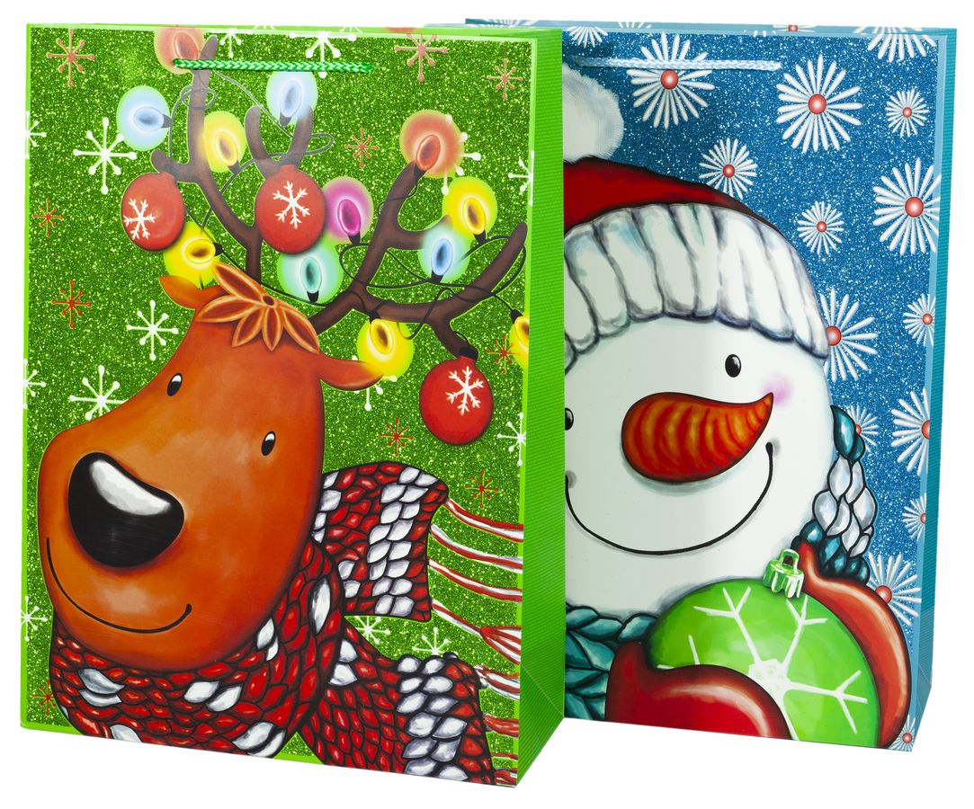 Пакет подарунковий 1181L, новорічний -4 диз., 31*40*12cm (1181L)