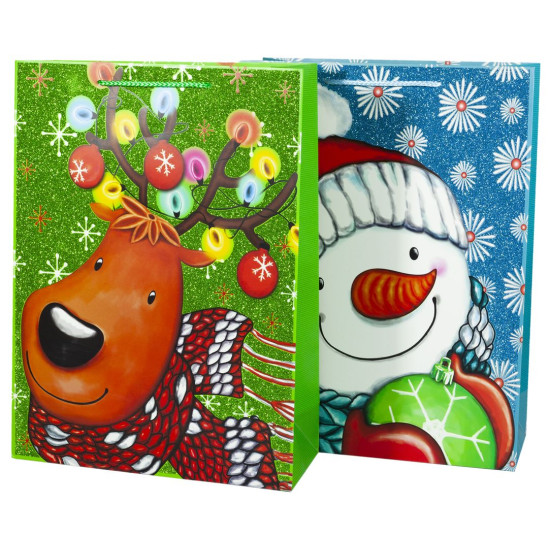 Пакет подарунковий 1181L, новорічний -4 диз., 31*40*12cm (1181L)