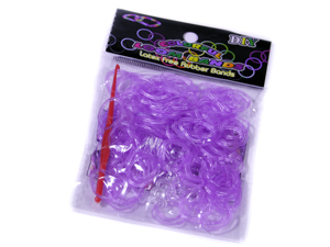 Набір резинок для плетіння браслетів,  фіолетові, що світяться (Нт 112.2)