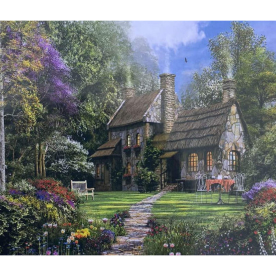 Картина по номерам "Домик в лесу" 40*50см,крас.-акрил,кисть-3шт. Разноцветный Unison (6052EOTG_B)