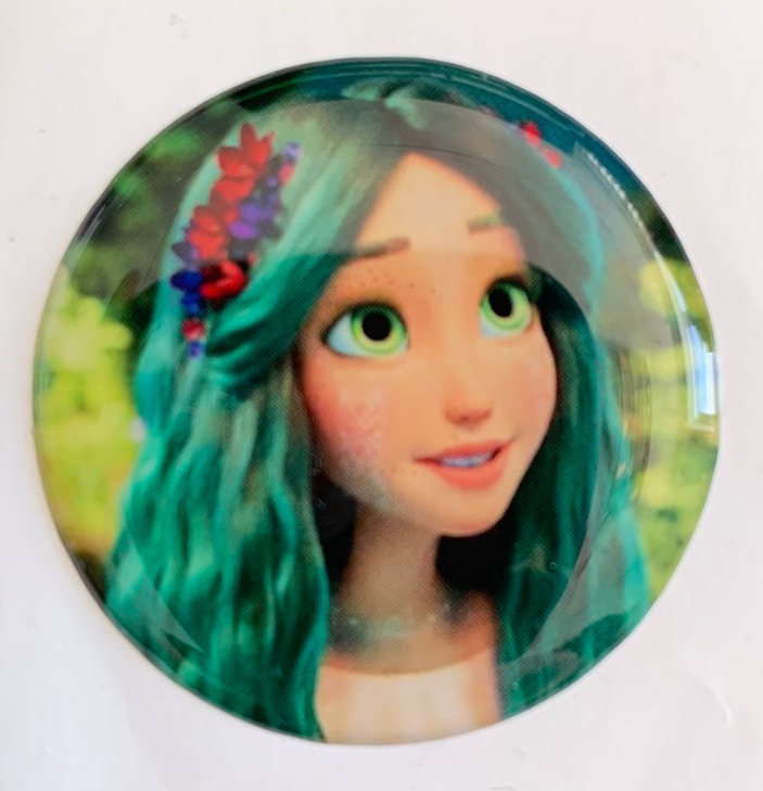 Наліпка кругла об'ємна 3D  "Берегиня лісу" 35мм, 10шт/уп Зелений Unison (GF-6 -3D)