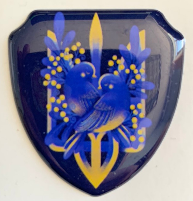 Наклейка объемная 3D 40 х 30мм Желто-синий Unison (SSU-1005)