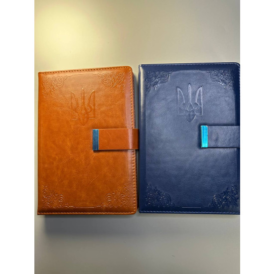 Дневник недатированный 150л А5 кож/зам на магните с тиснением "Трезубец" 70 г/м² Разноцветный Unison (19064)