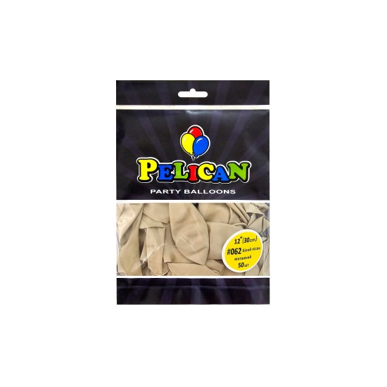 Шарики Pelican латексные 12" (30cm) винтажный белый песок, Pelican 50шт Бежевый Pelican (812062)