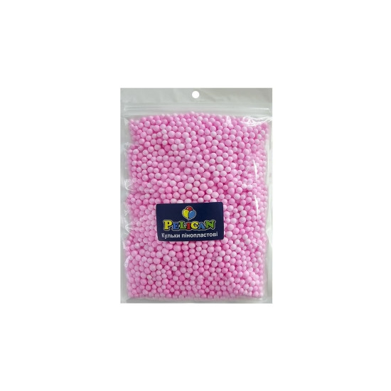 Пенопластовые шарики диаметр 4-6мм розовые Baby pink, 250мл Розовый Pelican (886116)