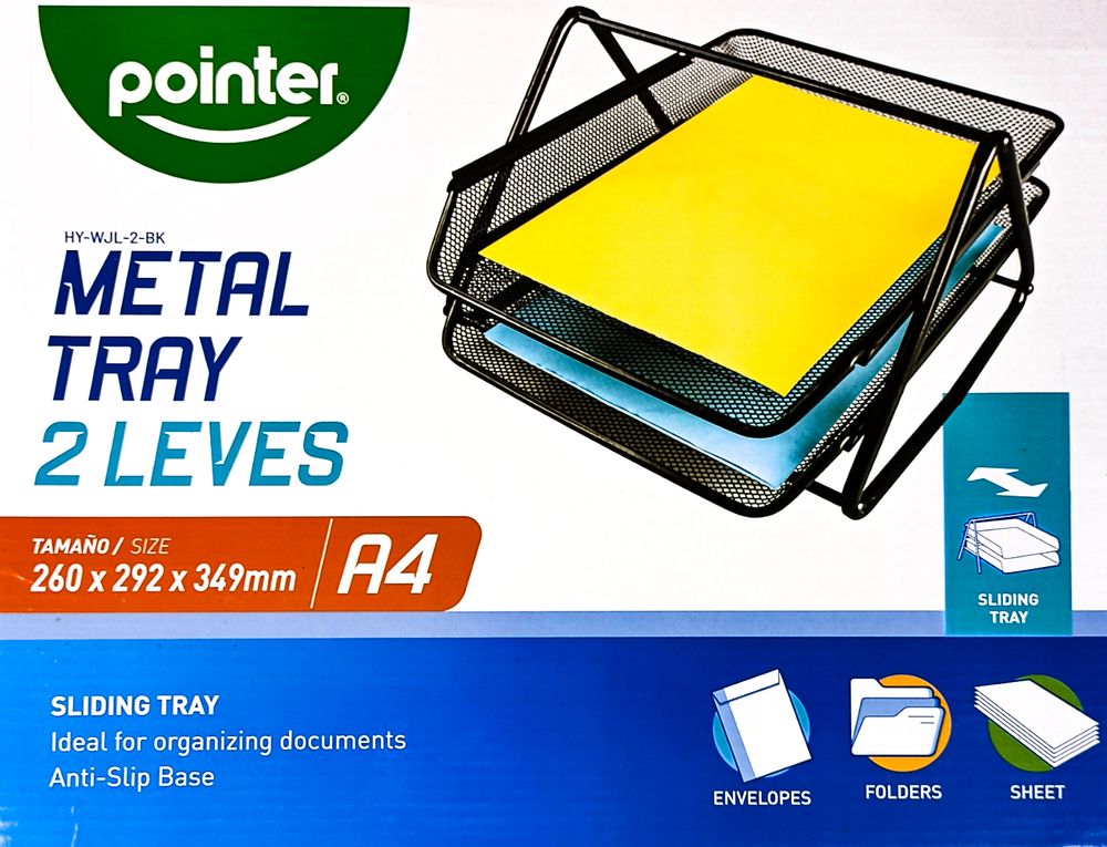 Лоток 2-й горизонтальный металлический, черная сетка Черный Без бренда (JS-2001)