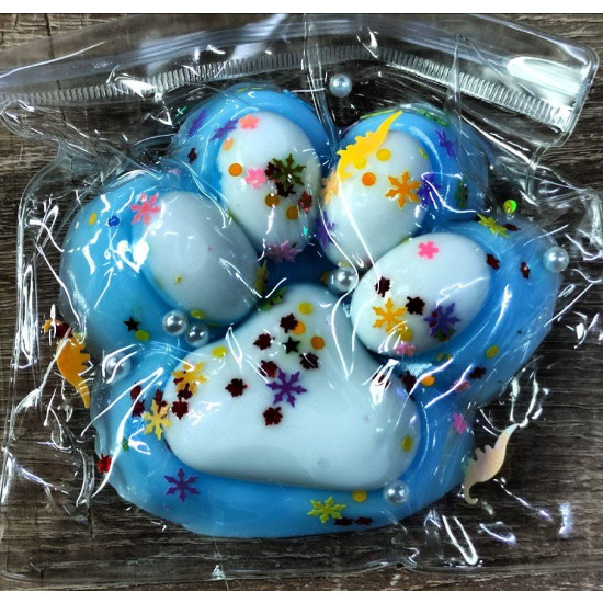 Таба сквиш антистресс 11,5 х 10см Лапка голубая (712207-11 blue)