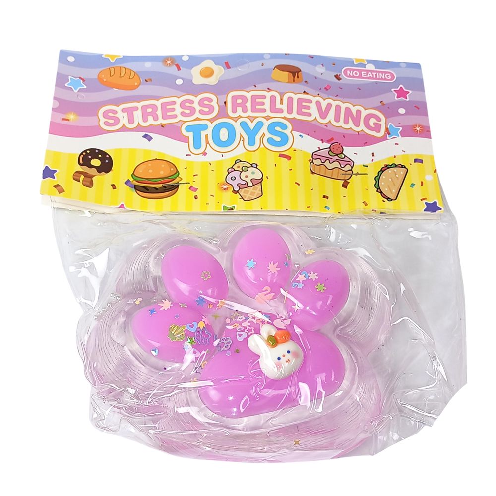 Таба сквиш антистресс  12см Лапка прозора розовая (712212 pink)