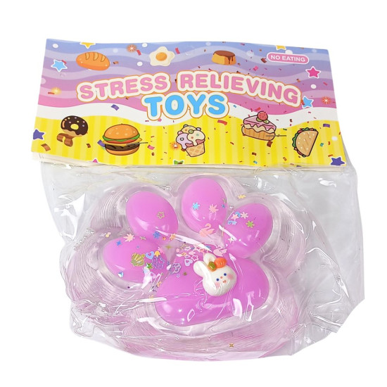 Таба сквиш антистресс  12см Лапка прозора розовая (712212 pink)