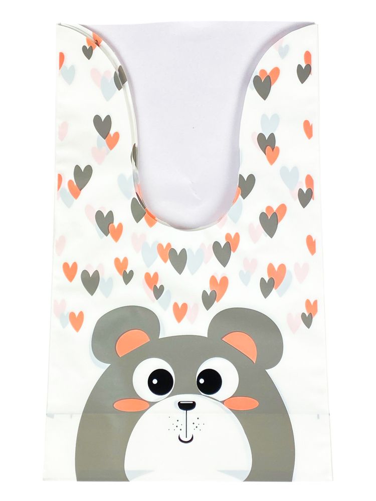 Пакет полиэтиленовый с ушками Ведмідь 26 х 14 х 16см, 50шт Серый Unison (bl2501-268)