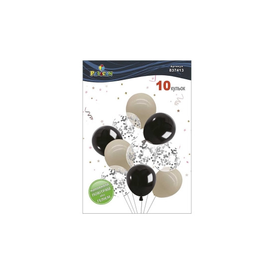 Набір з 10 латексних кульок "Чоловічий стиль" вінтажний, Pelican (837413)