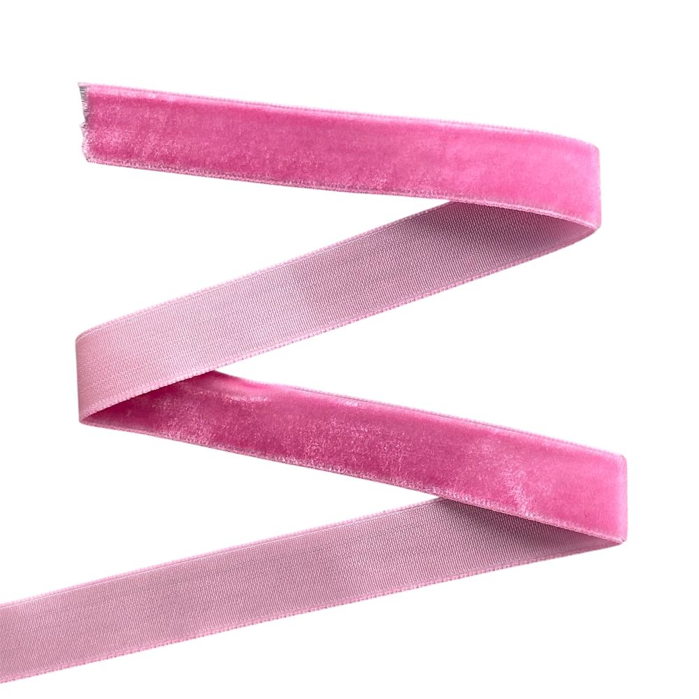 Оксамитова стрічка  1,5 см х 50  ярдів Рожевий Marill (D00815- С  08)