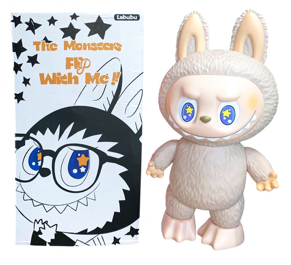 Коллекционная большая фигура 40 х 20см Labubu (пластик) (TCL-053 gray)