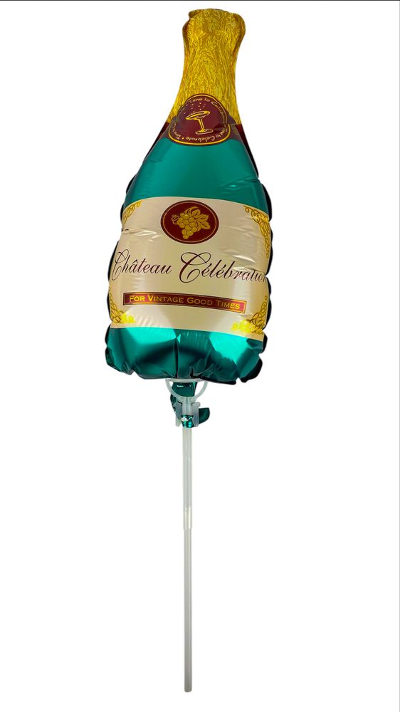 Кулька надувна фольгована mini Myler, Шампанське + палиця пластикова 30см (BP10831/MN091)