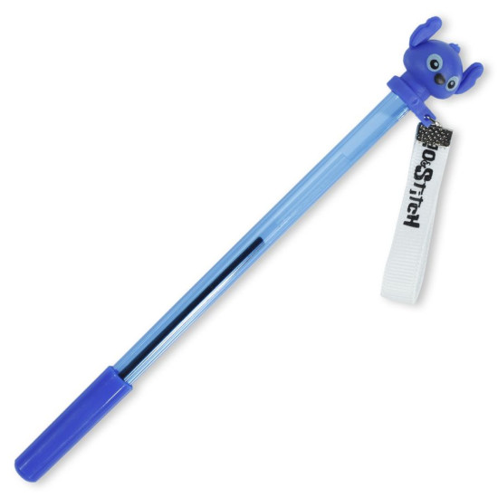 Ручка кулькова дитяча "Стіч" синя, з хлястиком (9061)