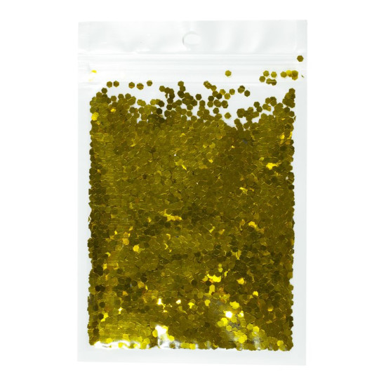 Конфетти шестигранник, 3мм, 15г Золотой Pelican (6401)