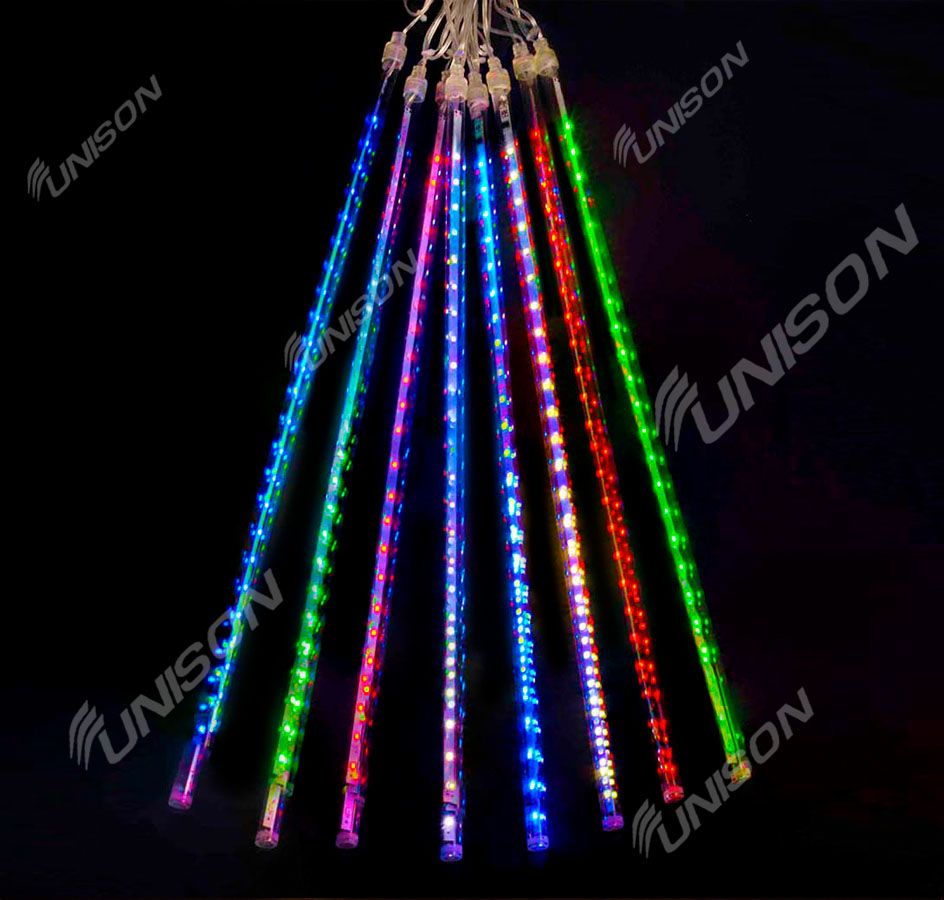 Гирлянда штора-ПАЛОЧКИ 8 шт 3м х 0,5м  мульти Разноцветный Unison (1851-01)