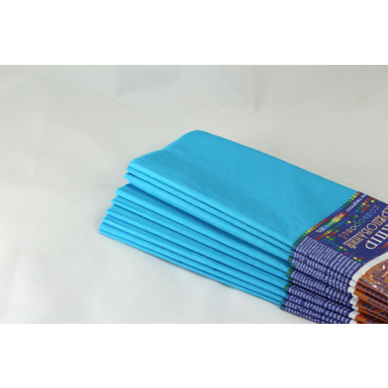 Креп-бумага 35%, 50х200см, 20г/м2 - голубая, KR35-8009 (KR35-8009)