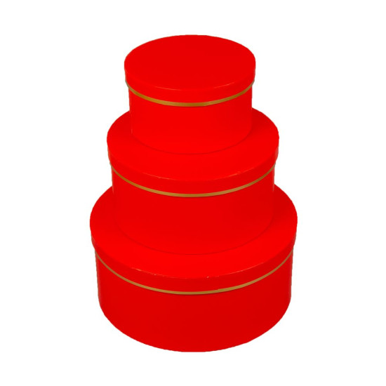 Коробка подарункова кругла в наборі  3 шт (25 x 11см/20 x 10см/15 x 8см) Unison (W3057)